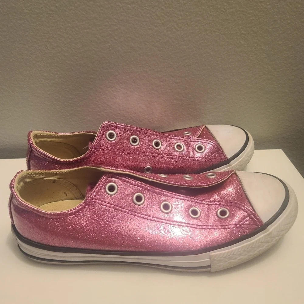 Converse All Star Kids Pink Glittery Sneakers